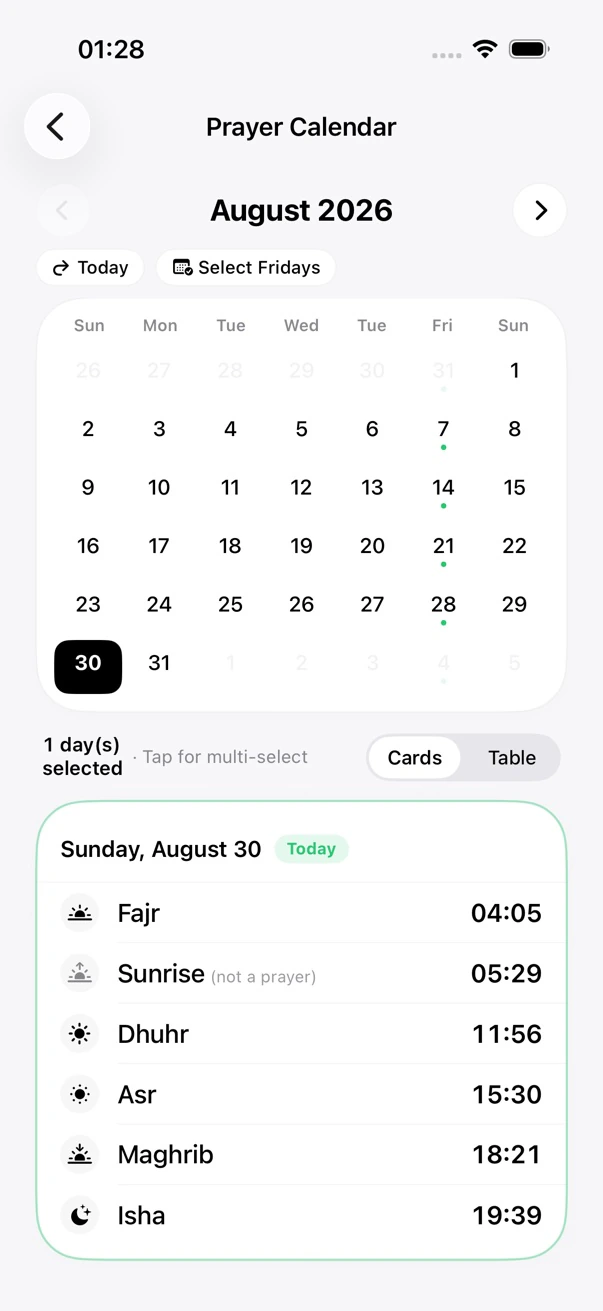 MADAR monthly prayer calendar