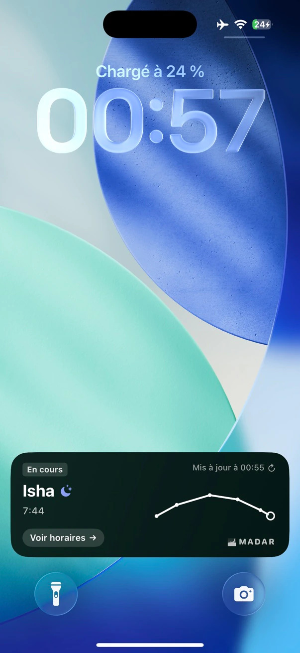 Widget des heures de prière